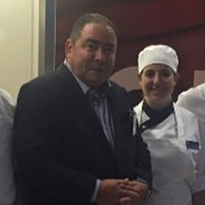 Sara with Emeril Lagasse at Johnson & Wales University in Providence, RI