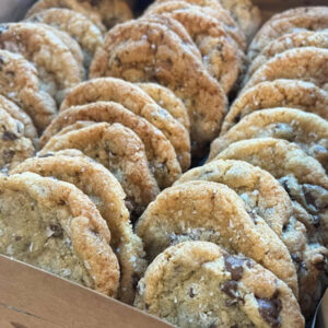 Box of chocolate chip cookies